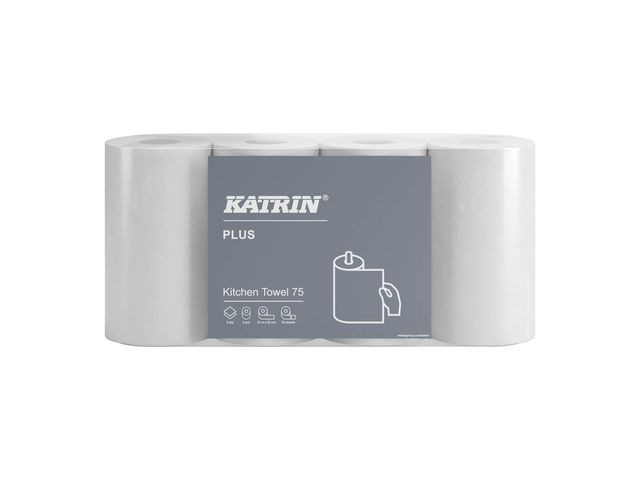 Kjøkkenrull Katrin Plus 75 2L 21M (4 stk/pk, 8 pakker)