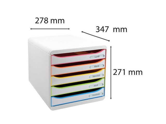 Skuffekabinett Exacompta 5 Skuff Hvit