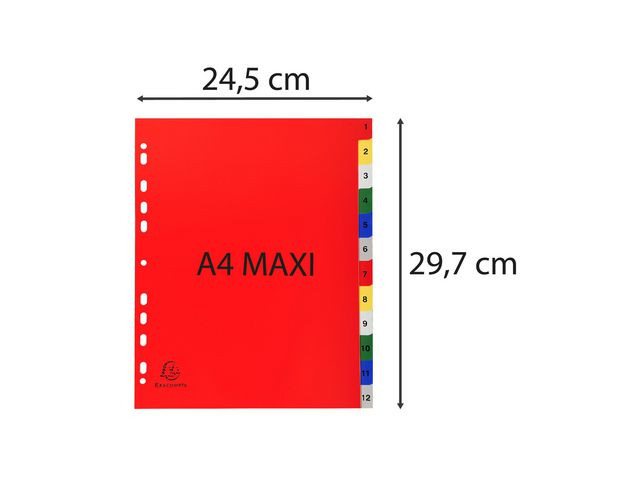 Register Exacompta A4+ 1-12 Assortert