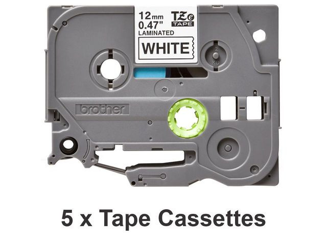 Brother TZe tape 12mmx8m black/white (5)