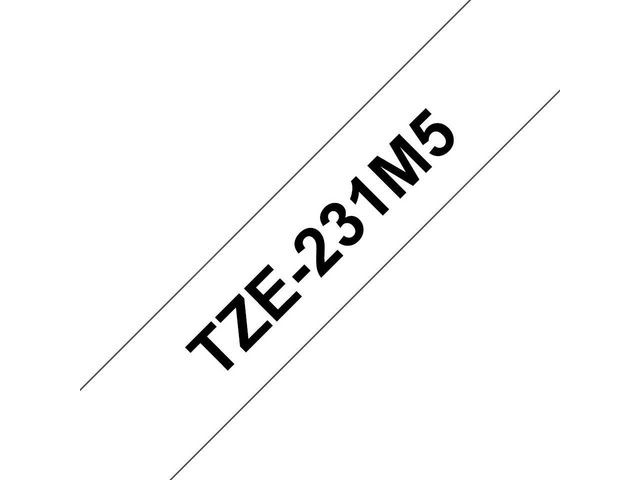 BildeTape Brother Tze231M5 12Mm Sort/Hvit (5 stk)