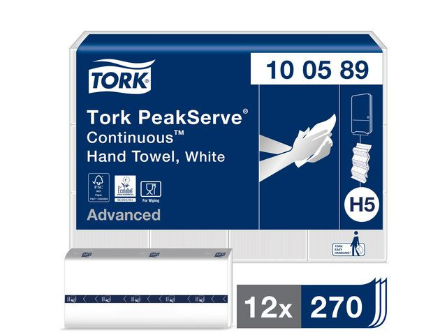 BildeTørkeark Tork Peakserve Advanced H5 (270 stk/bunt, 12 bunter)