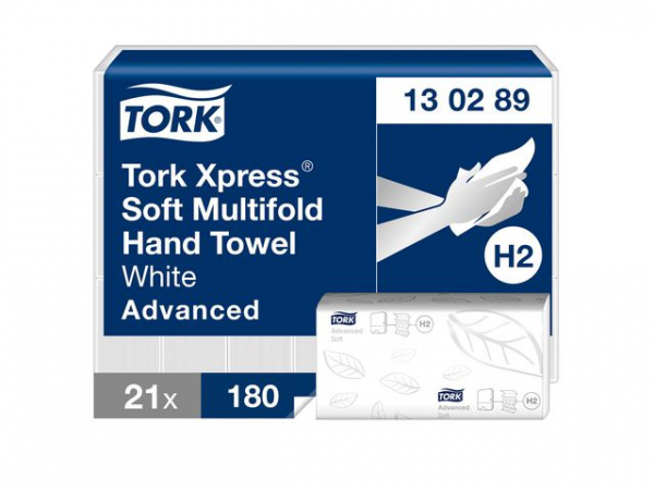 Tørkeark Tork Adv Z Myk 2L H2 (180 stk/pk, 21 pakker)