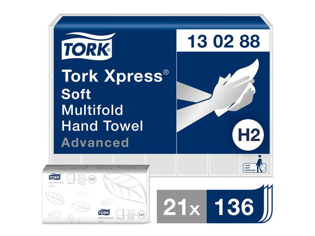 BildeTørkeark Tork Adv M Myk 2L H2 (136 stk/pk, 21 pakker)