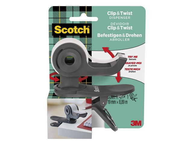 BildeTapedispenser Scotch Twist 1Rl Tape Grå
