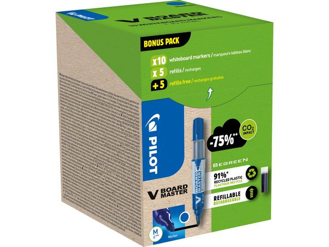 Whiteboardpenn Pilot V-Board Blå (10+10)