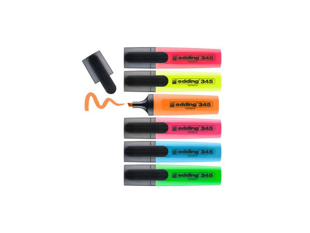 Tekstmarker Edding 345 Ass.frg. (6 stk)