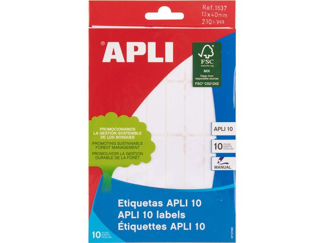 BildeEtikett Apli 13X40Mm Hvit (280 stk)
