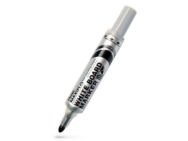 BildeWhiteboardpenn Pentel Maxiflom Rund Sort (12 stk)