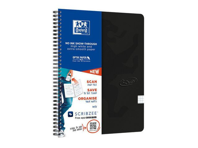 BildeNotatbok Oxford Touch A4+ 90G Rut Sort (5 stk)