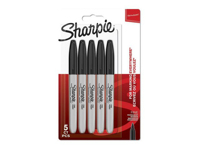 BildeMerkepenn Sharpie Sort (5 stk)