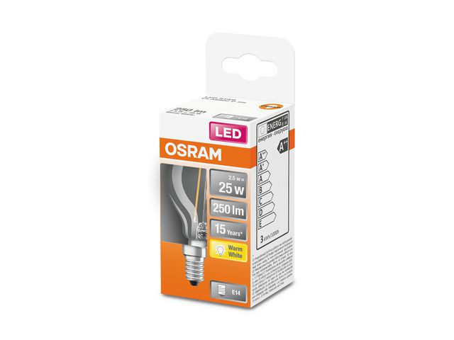 BildeLyspære Osram Led 2,5W/827 E14 (6 stk)