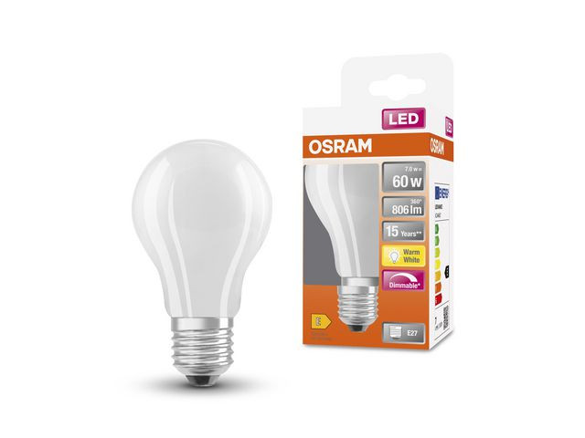 Lyspære Osram Led 7W/827 Dim Frost E27
