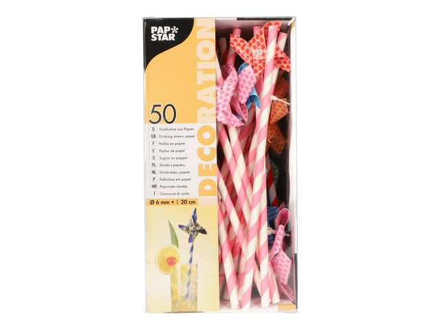 Sugerør Papstar 20Cm Assortert (50 stk)