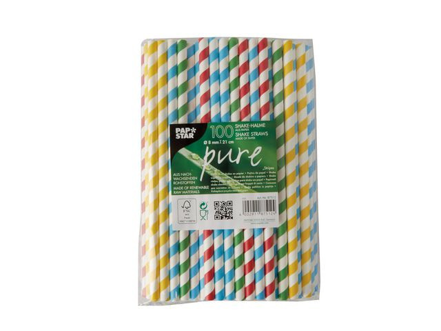 Sugerør Papstar 21Cm Assortert (100 stk)