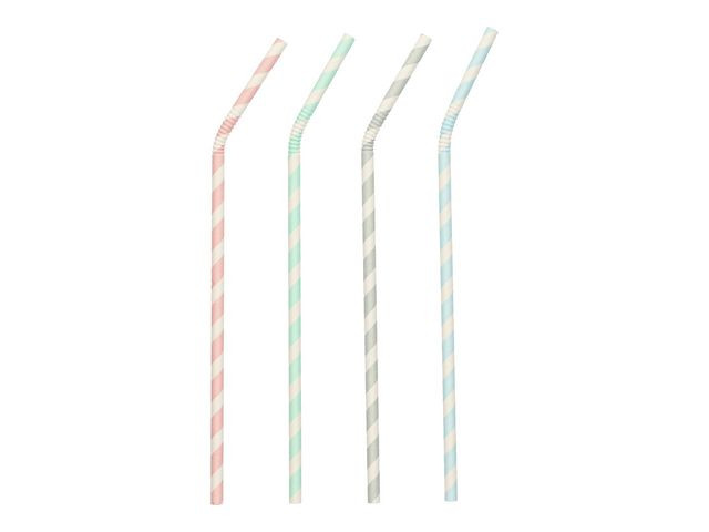 BildeSugerør Papstar 22Cm Striper (100 stk)