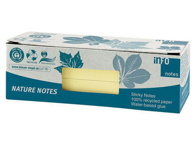 Notatblokk Info 40X50 Resirk Gul (12 stk)