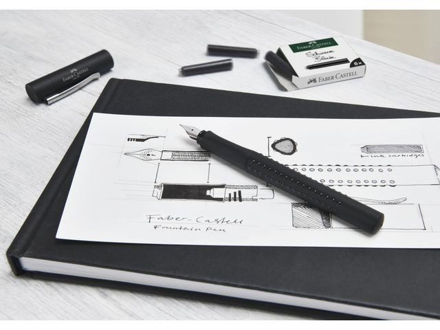 Blekkpatron Faber Castell Sort (6 stk)