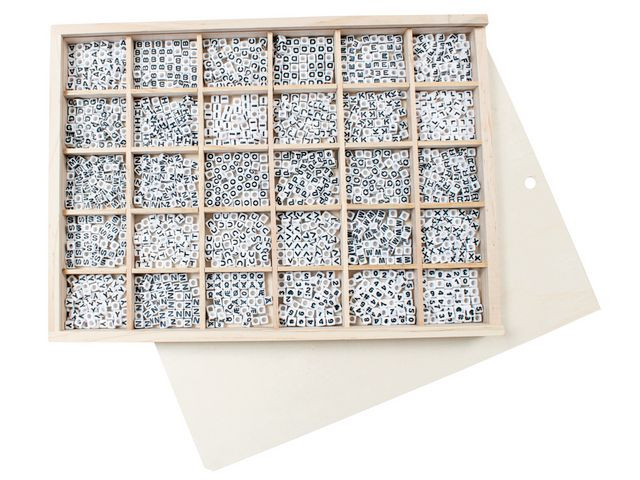 BildePerler Playbox Hvit/Bokstav I Eske (1500 stk)