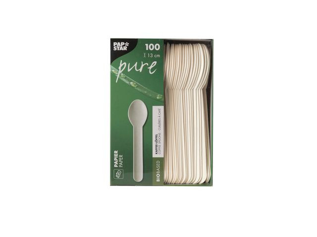 BildeTeskje Pure Papp 13Cm Hvit (100 stk)