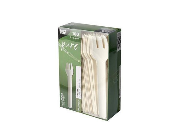 BildeGaffel Pure Papp 15,5Cm Hvit (100 stk/pk, 10 pakker)