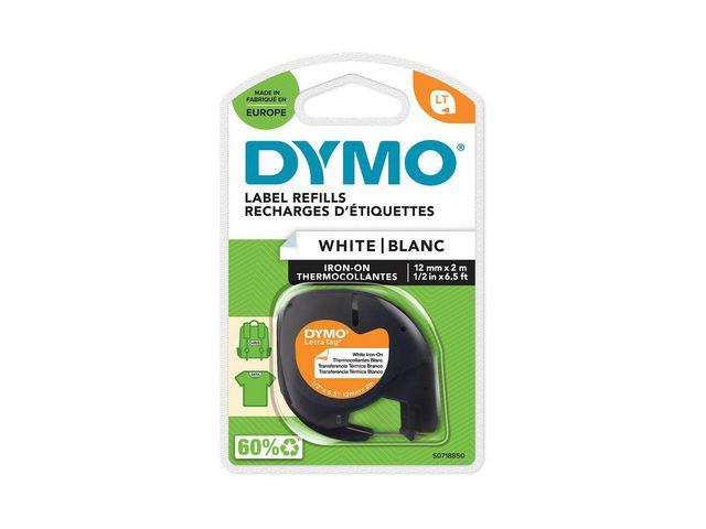 BildeTape Dymo Letratag Iron-On Tekstil Hvit
