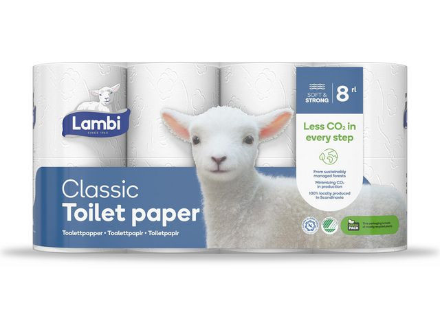 BildeToalettpapir Lambi 3L 20,6M Hvit (8 stk/pk, 5 pakker)
