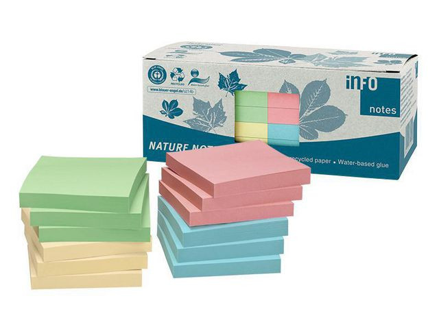 BildeNotatblokk Info 75X75 Resirk Ass (12 stk)