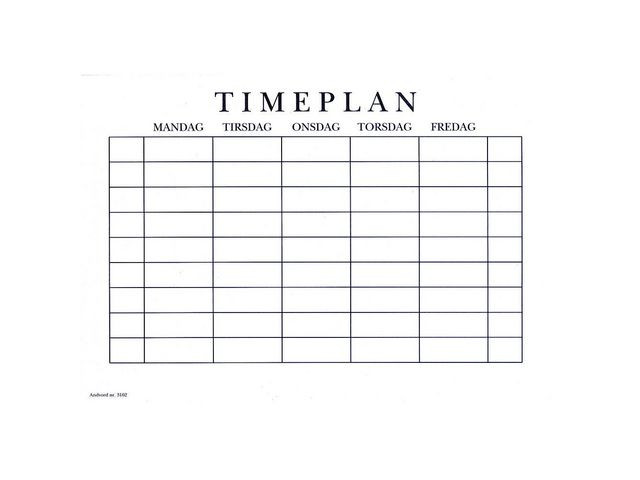Timeplan A5 Gangetabell (200 stk)