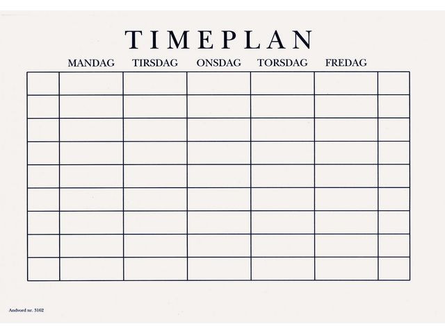 BildeTimeplan A5 Gangetabell (200 stk)