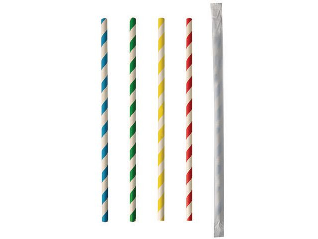 Sugerør Papir Enkelpakket Ø0,6X20Cm (100 stk)