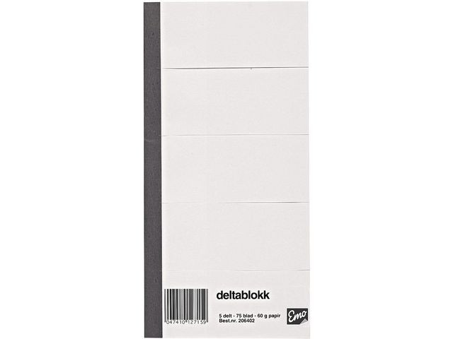 Deltablokk Emo 24,5X11Cm 60G 75Bl 5-Delt (10 stk)