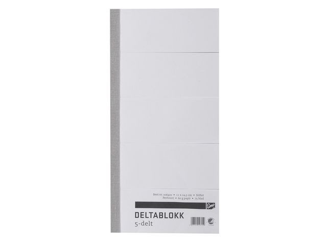 BildeDeltablokk Emo 24,5X11Cm 60G 75Bl 5-Delt (10 stk)