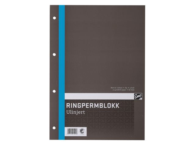 BildeRingpermblokk Emo A4 70G 80Bl Ulinjert (5 stk)