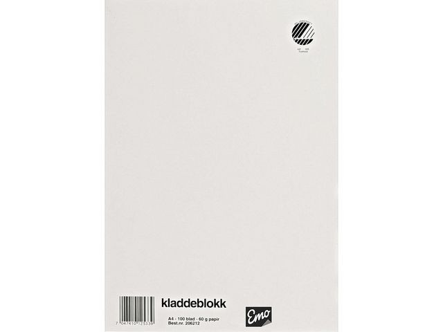 Kladdeblokk Emo A4 60G 100 Blad Ulinjert (10 stk)
