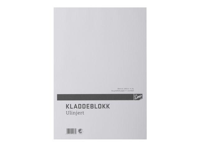 BildeKladdeblokk Emo A4 60G 100 Blad Ulinjert (10 stk)