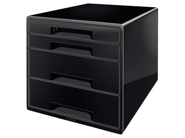 BildeSkuffekabinett Leitz Wow 4 Skuffer Sort