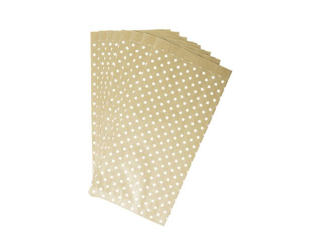 Papirpose 15X31X6Cm Kraft M/Stjerne (50 stk)