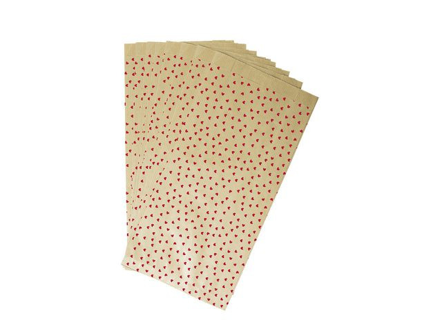 Papirpose 11X21X5Cm Kraft M/Hjerter (50 stk)