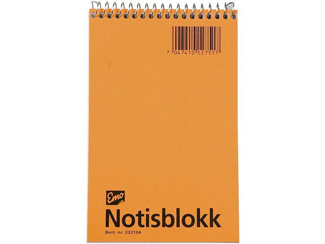 Notisblokk Emo 9X14Cm 60G 50Bl Linj Spir (10 stk)