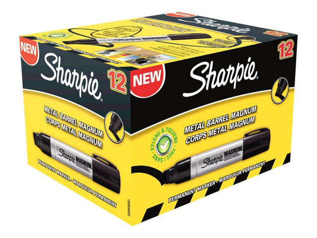Merkepenn Sharpie Large Skrå Sort (12 stk)