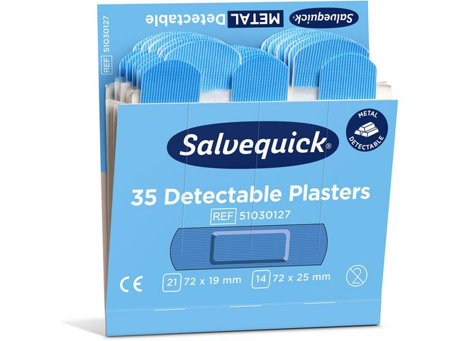 Plaster Salvequick Detectable Blå (35X6)