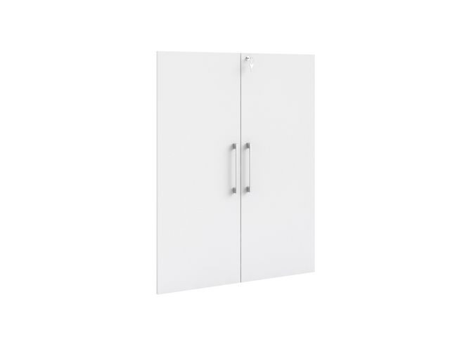 Skapdører Prima M/Lås Hvit (2 stk)