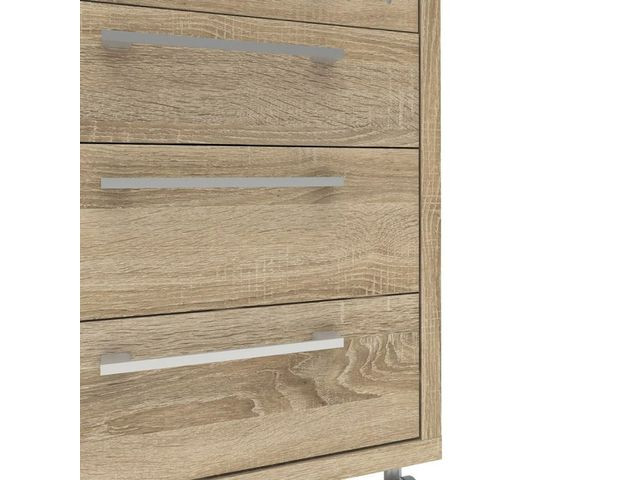 Skuffeseksjon Prima M/Hjul 4 Sk Eik