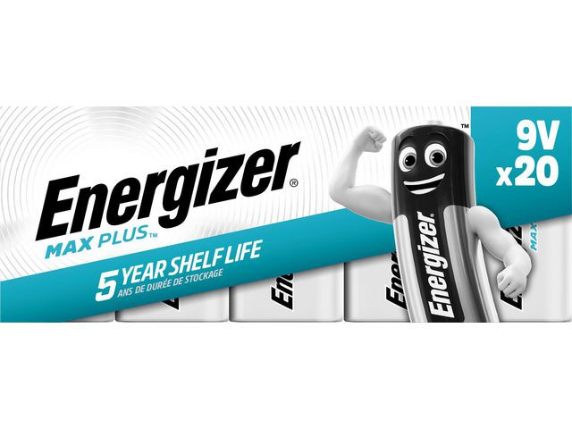 Batteri Energizer Max Plus 9V (20 stk)