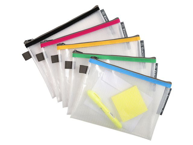 Oppbevaringslomme Plast Glidelås A5 Ass (10 stk)