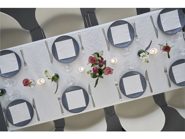 Duk Duni Damask 1,18X50M Hvit (4 pakker)