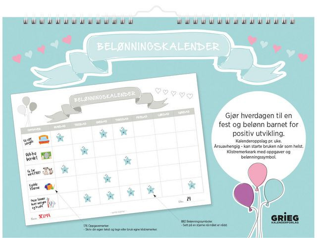 BildeVeggkalender Grieg Belønningskalender