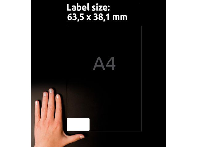 Etikett Avery Resirk. 63,5X38,1 (2100 stk)