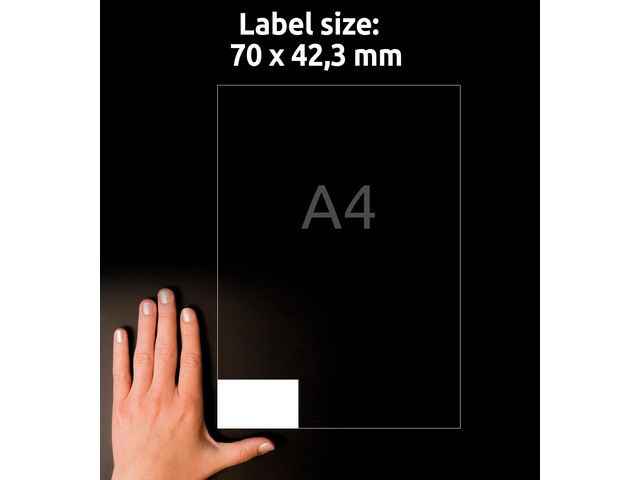 Etikett Avery Ultragrip 70X42,3Mm (2100 stk)